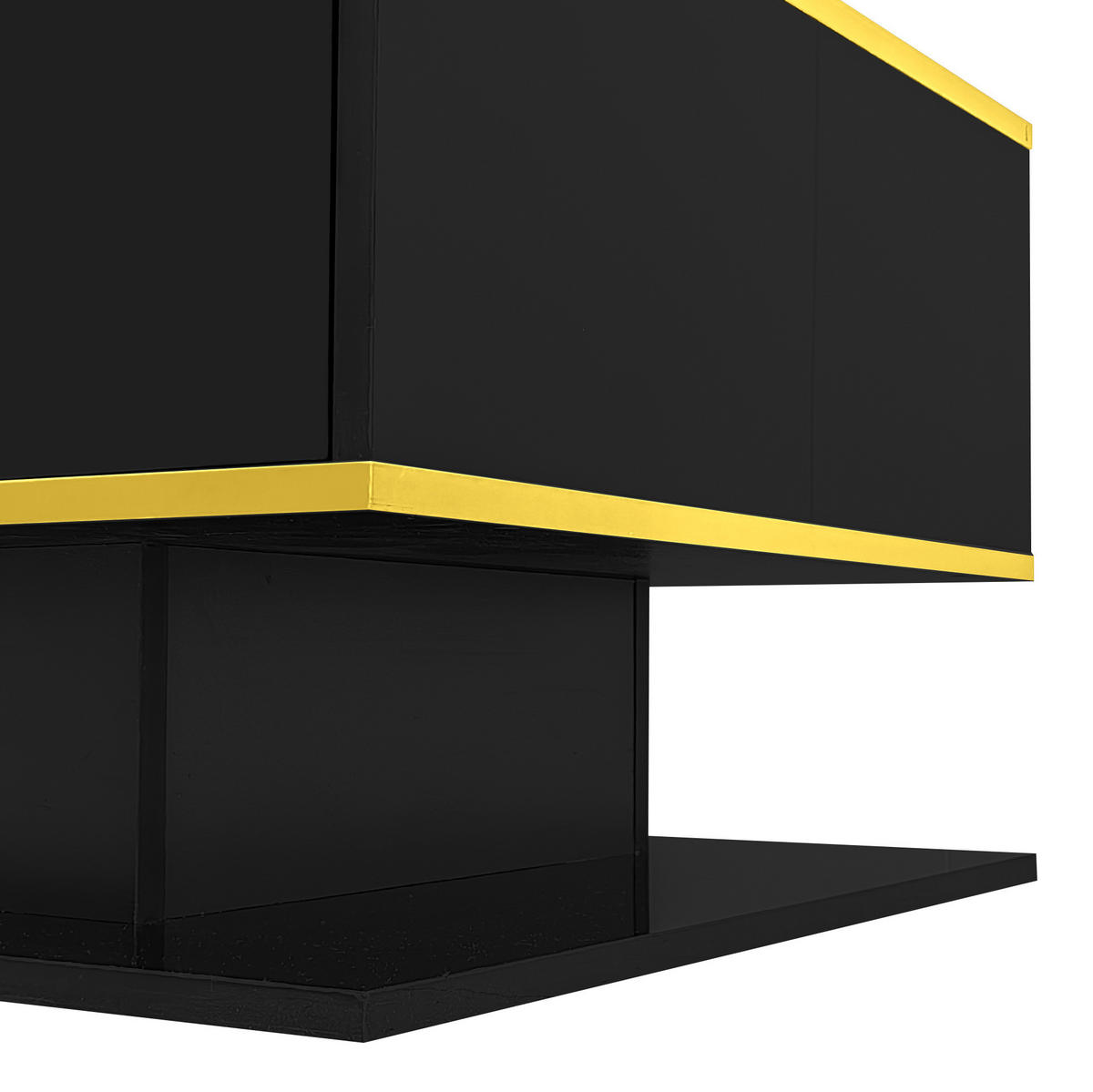 COUCHTISCH aus Spanplatte 100x50x40 cm in Schwarz mit LED-Beleuchtung - Schwarz, Holzwerkstoff (100/50/40cm) - Modfu
