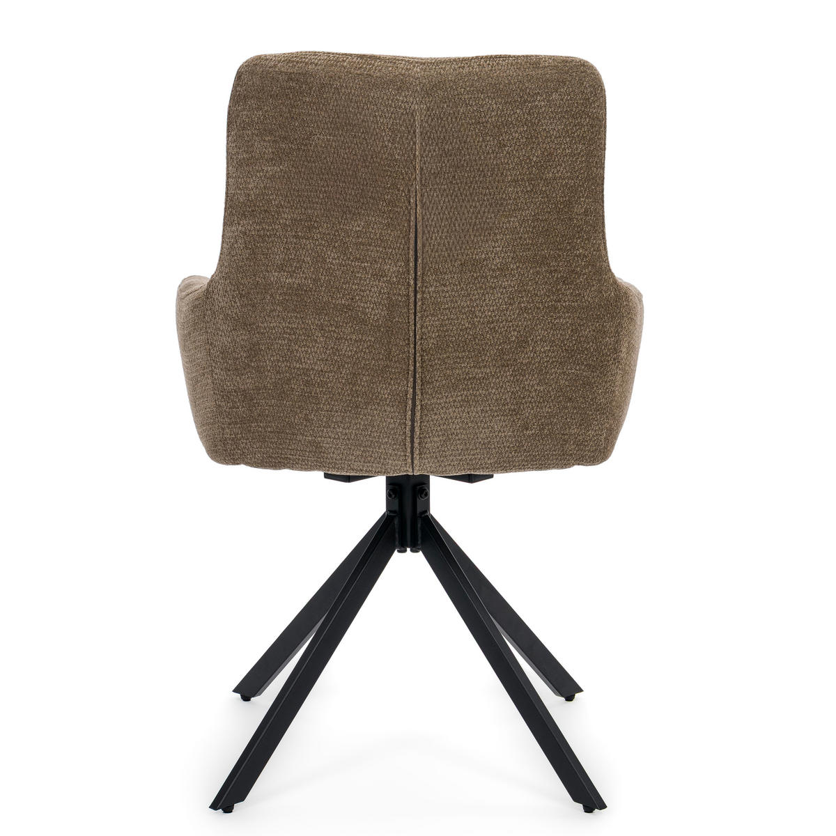 STUHL FUNO drehbar gepolsterter mit Steppung - braun - Chenille - Schwarz/Braun, Textil/Metall (58/87/60cm) - NEW HOME