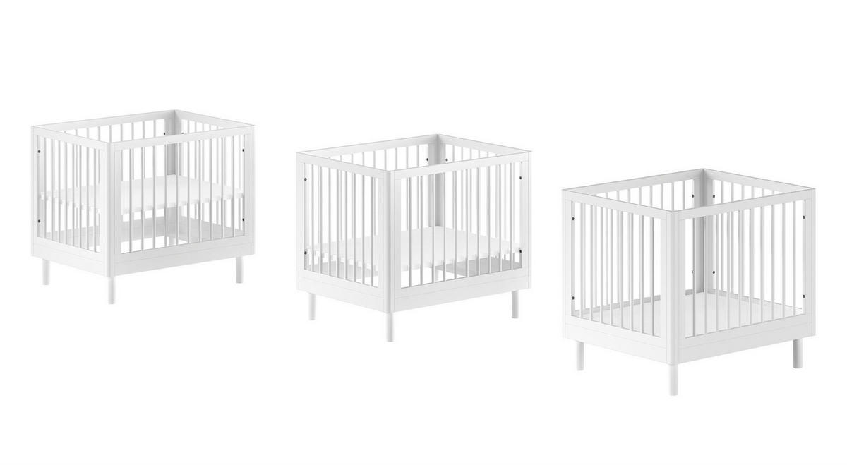 LAUFGITTER 75x95 Keeley Buche Weiß Holz Baby Komfort Stabil Modern - Weiß, Holz (75/95cm) - 58aufmkessel