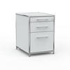 BÜRO-STANDCONTAINER Holz, 60 cm, 3 Schubladen, 1 Hängeregistratur, Lichtgrau - Chromfarben/Silberfarben, Holzwerkstoff/Metall (60/61/60cm) - Versee