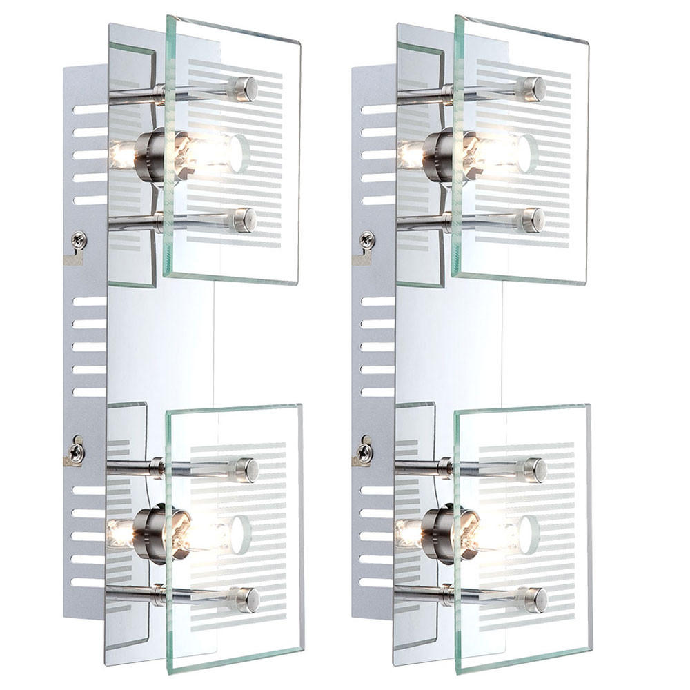 WANDLEUCHTE GILMA Metall Silber - Silberfarben, Glas (10/7.5/25cm) - Globo Lighting