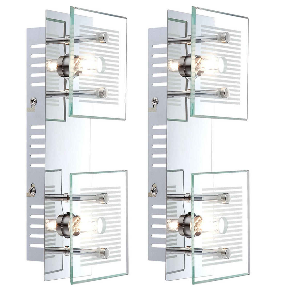 WANDLEUCHTE GILMA Metall Silber - Silberfarben, Glas (10/7.5/25cm) - Globo Lighting