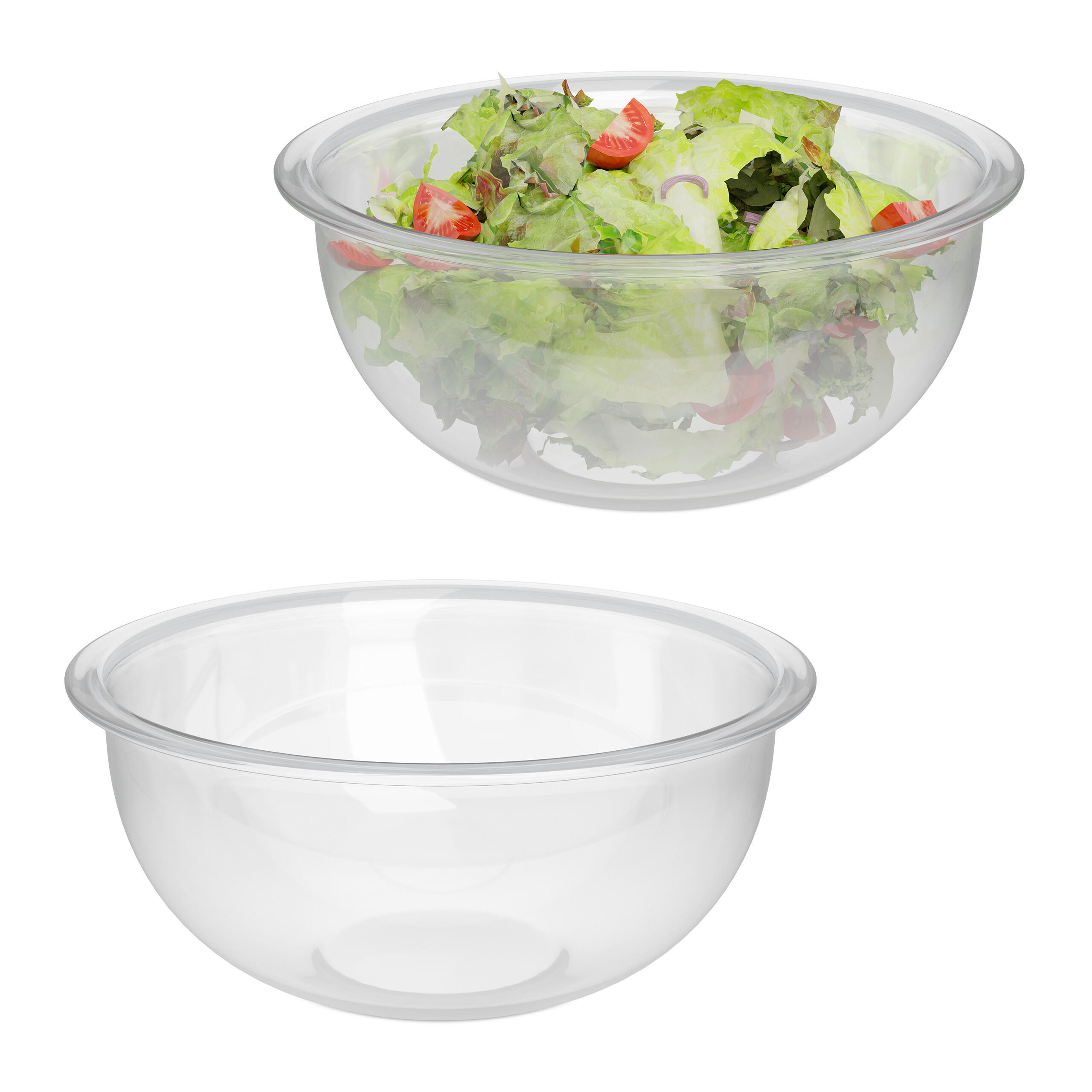 2XSALATSCHÜSSEL - Transparent, Glas (23.5cm) - Relaxdays