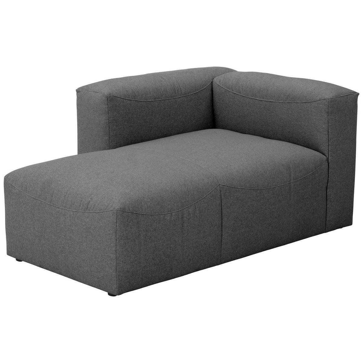 LONGCHAIR Armlehne links Kattrina Flachgewebe anthrazit - Anthrazit, Kunststoff (100/73/160cm) - 58aufmkessel