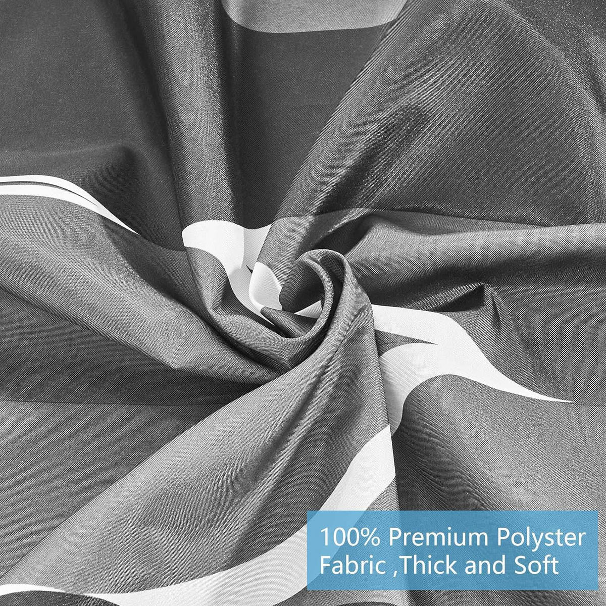 DUSCHVORHANG Schwarz Polyester wasserdicht maschinenwaschbar Badezimmer mit Haken - Multicolor, Textil (180/200cm) - MCBOSON