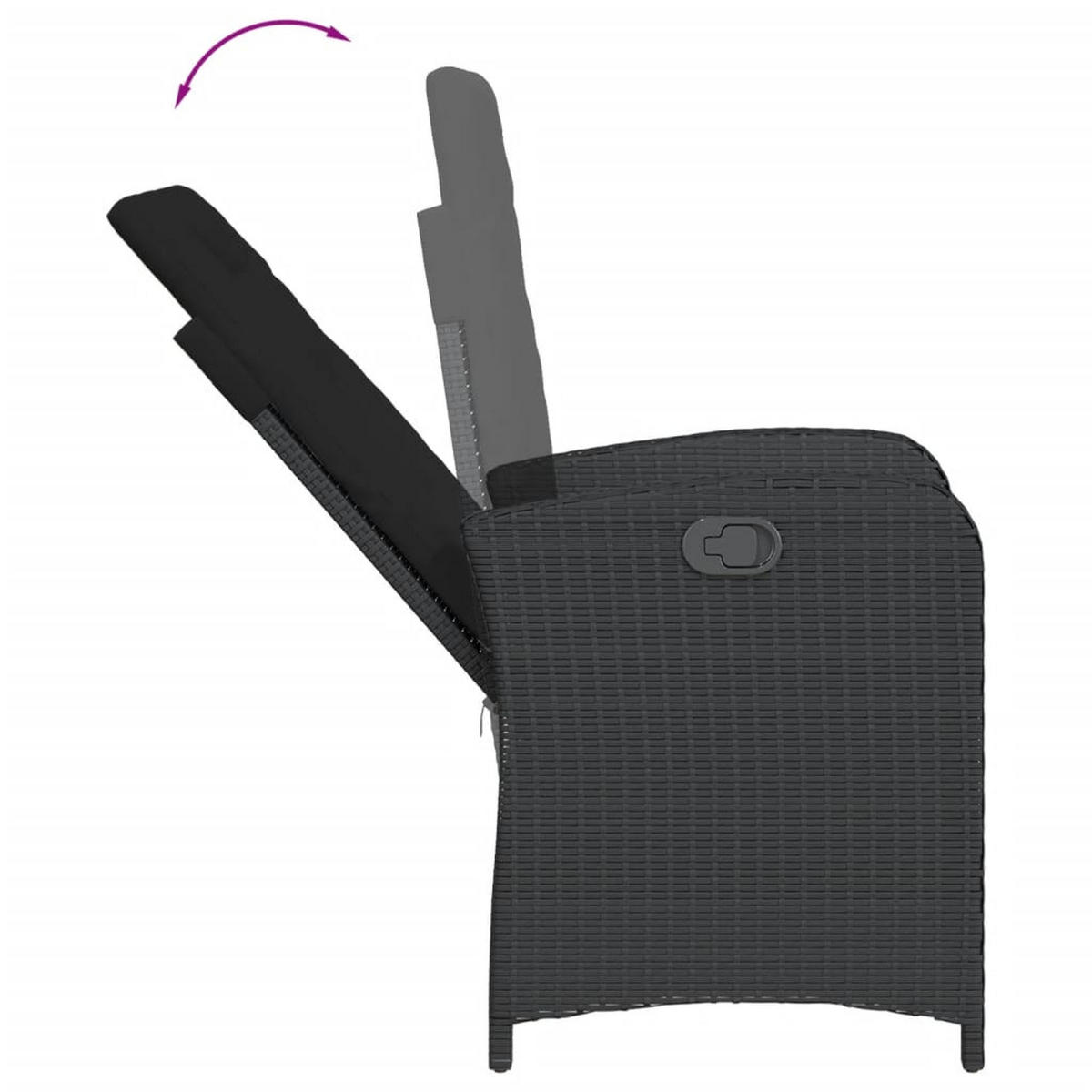 GARTEN-ESSGRUPPE 9-teilig Mit Kissen Schwarz Poly Rattan - Schwarz, Kunststoff - vidaXL