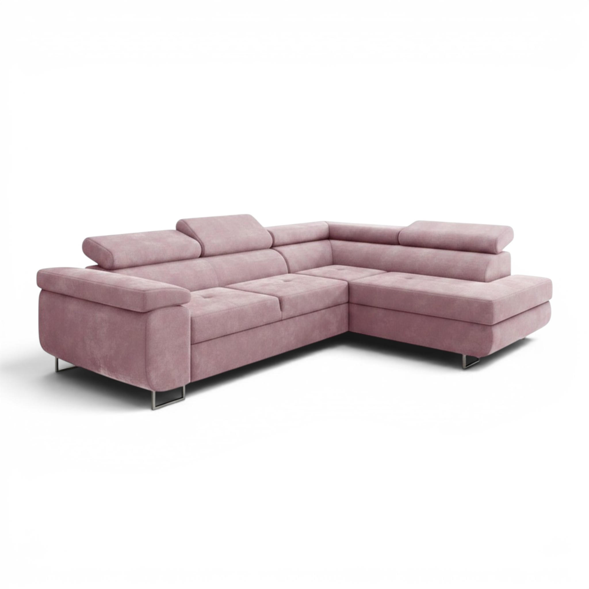ECKSOFA Jade Mit Schlaffunktion - Rosa, Holzwerkstoff/Textil (275/202cm) - Fun Möbel