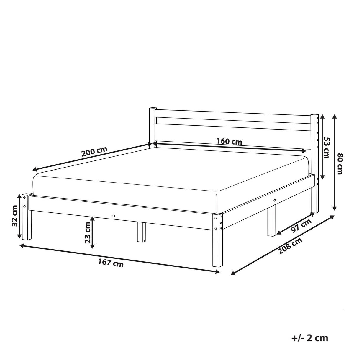 POSTEL s roštem 180/200 cm Borovicové dřevo Světle hnědá Mercurer - hnědá/světle hnědá, dřevo (180/200cm) - Beliani