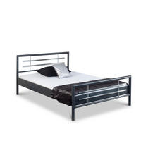 METALLBETT Holly / 120 x 220 cm / anthrazit-Chrom - Anthrazit, Metall (120/220cm) - BED BOX