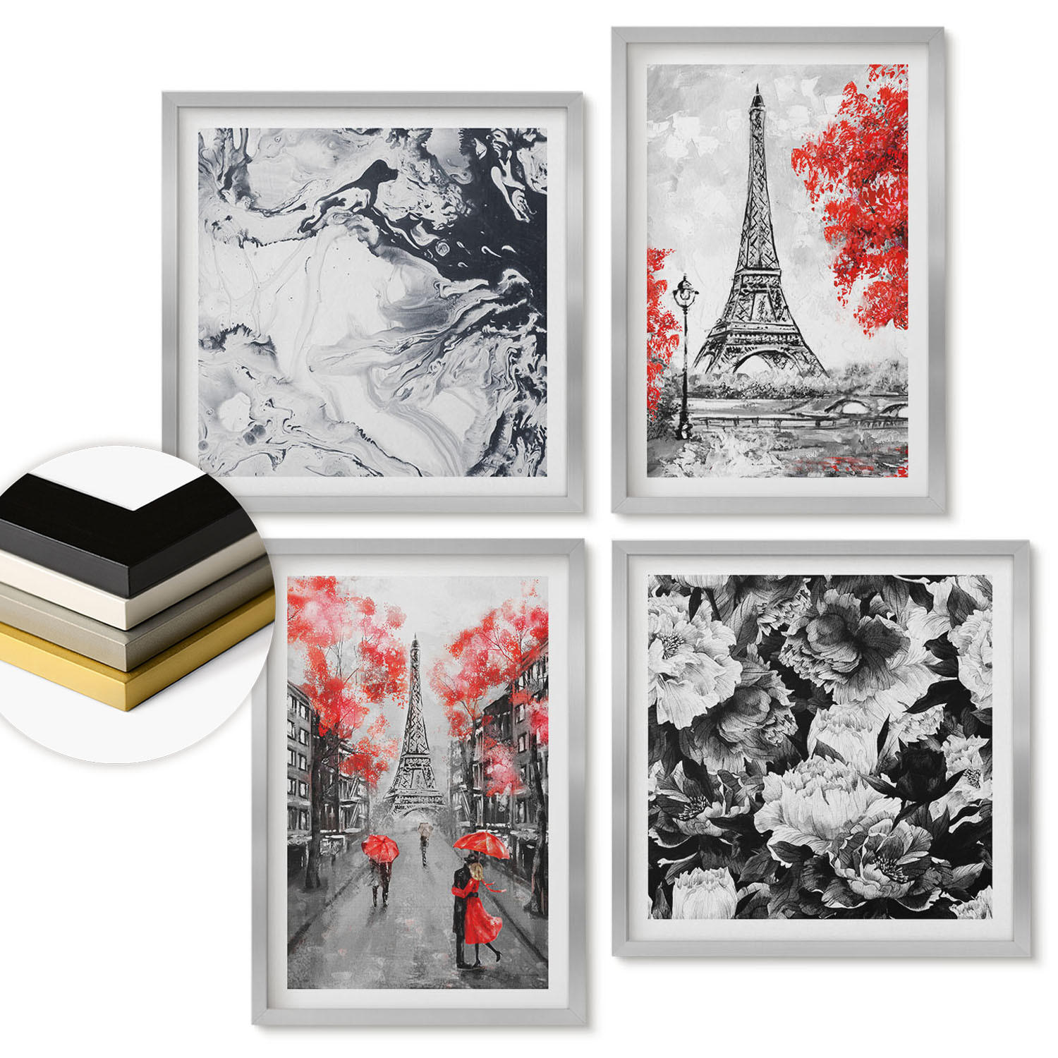 ArtPrintCave Wandbilder Silber 50x50 cm