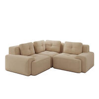 ECKSOFA aus Cord mit modularem Design Beige - Beige, Textil (104/177cm) - Modenvie