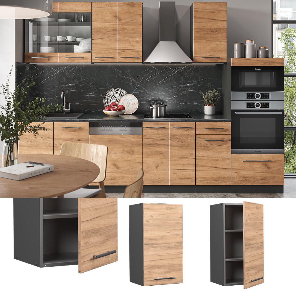 HÄNGESCHRANK Fame-Line Goldkraft Eiche 40 cm - Anthrazit/Eiche Wotan, Holzwerkstoff (40/72/34.1cm) - Vicco