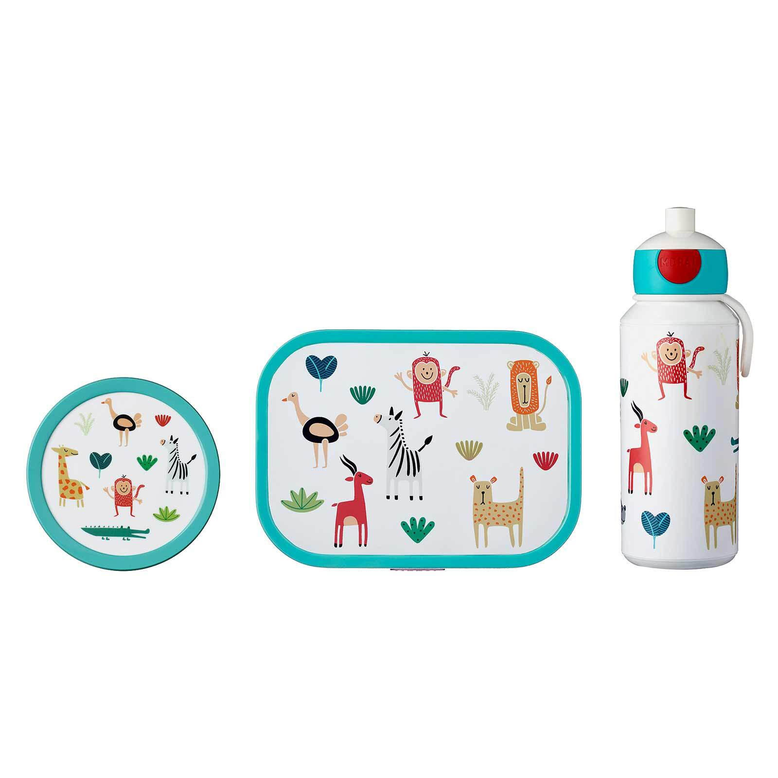 LUNCHSET Campus Animal Friends 3er Set - Türkis/Multicolor, Kunststoff (1/1/1cm) - Mepal