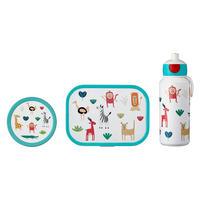 LUNCHSET Campus Animal Friends 3er Set - Türkis/Multicolor, Kunststoff (1/1/1cm) - Mepal