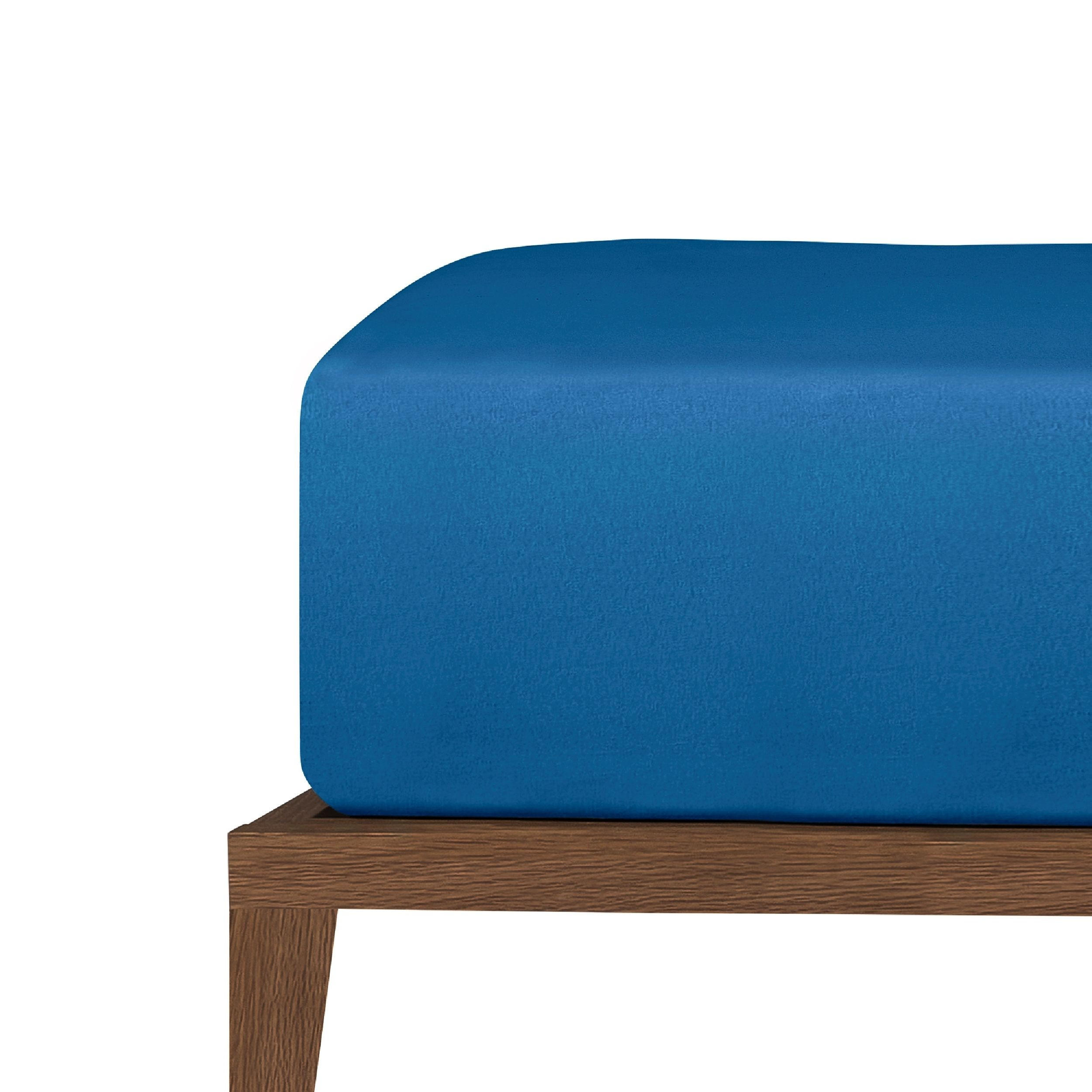 SPANNBETTLAKEN New Jersey - 100% Baumwolle - 180x200 cm - Royalblau - Blau, Textil (180/200cm) - Uncover by Schiesser
