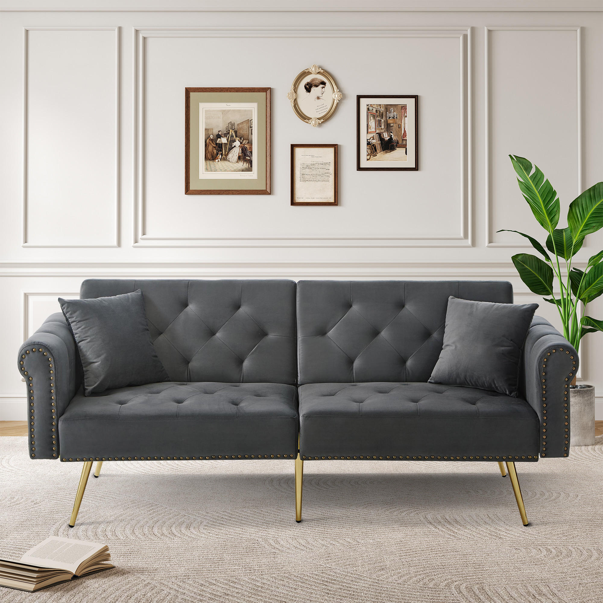 ComfortXL Schlafsofa Grau 75x70x173 cm
