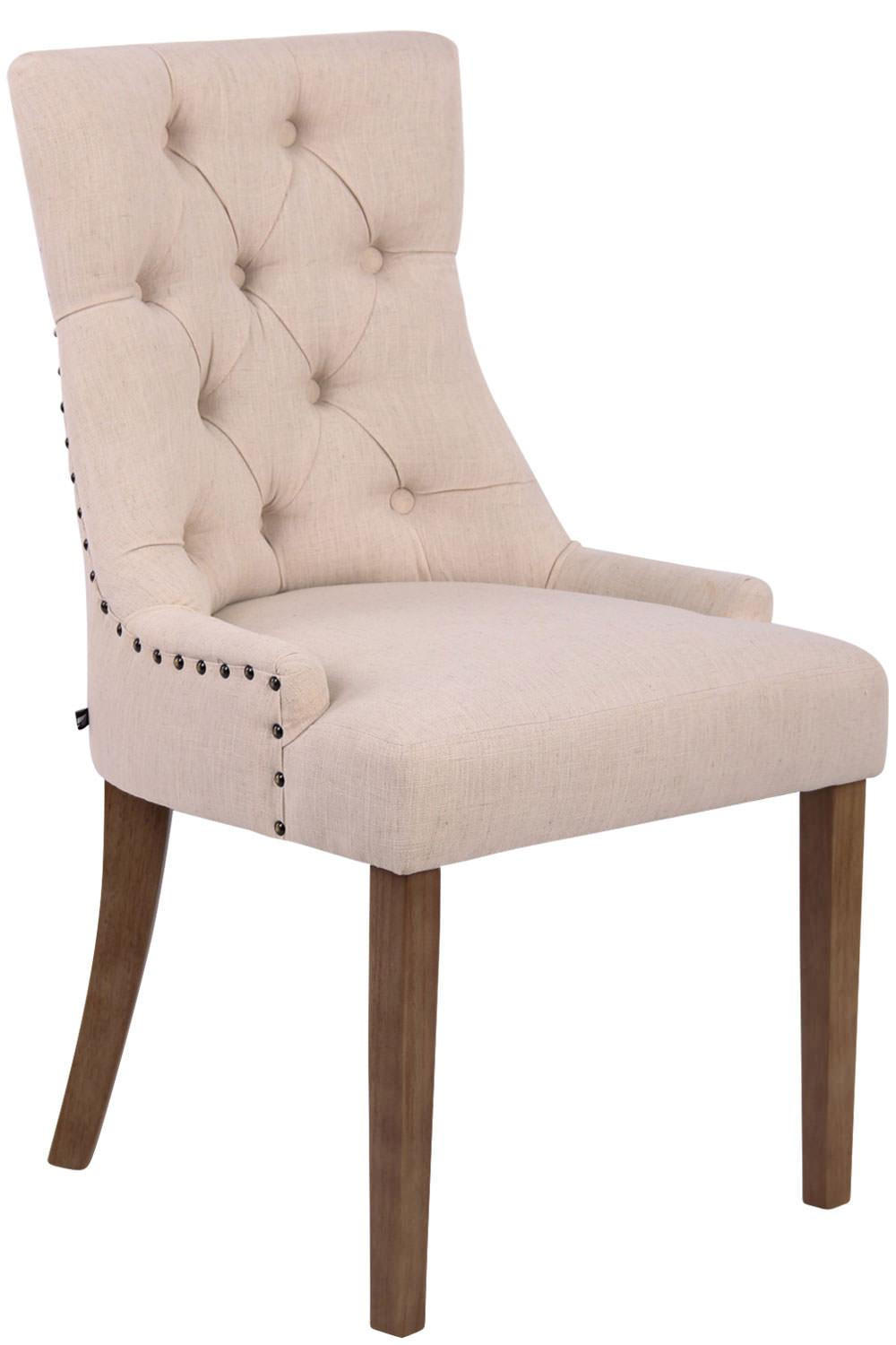 WOHNZIMMERSTUHL Stoff creme - Creme/Naturfarben, Holz/Textil (55/92/58cm) - CLP