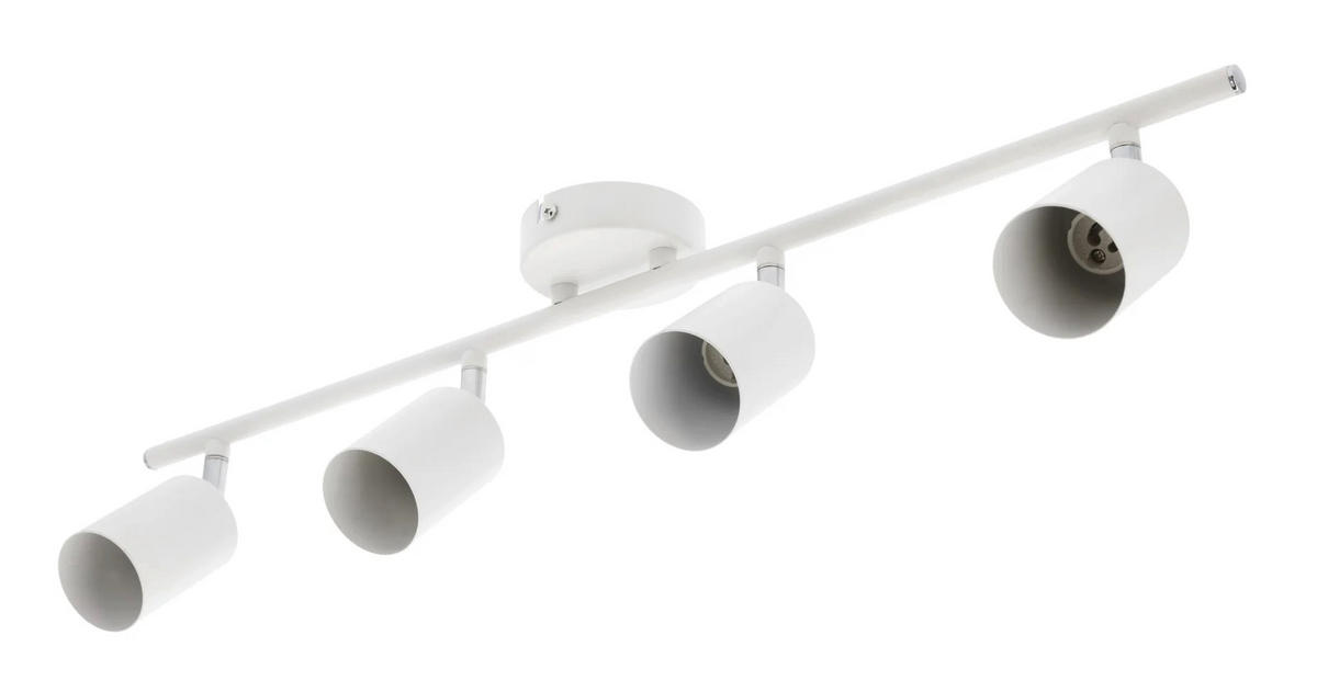 DECKENSTRAHLER BAR LICHT BUCHSE Weiß Vier Köpfe GU10 - Weiß, Metall (9/65/16.5cm) - CGC Europe