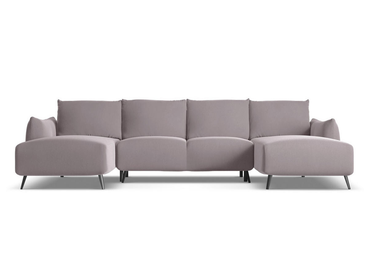 WOHNLANDSCHAFT Samt Stoff Violett - Lila/Flieder, Textil/Metall (317/86/162cm) - Makamii