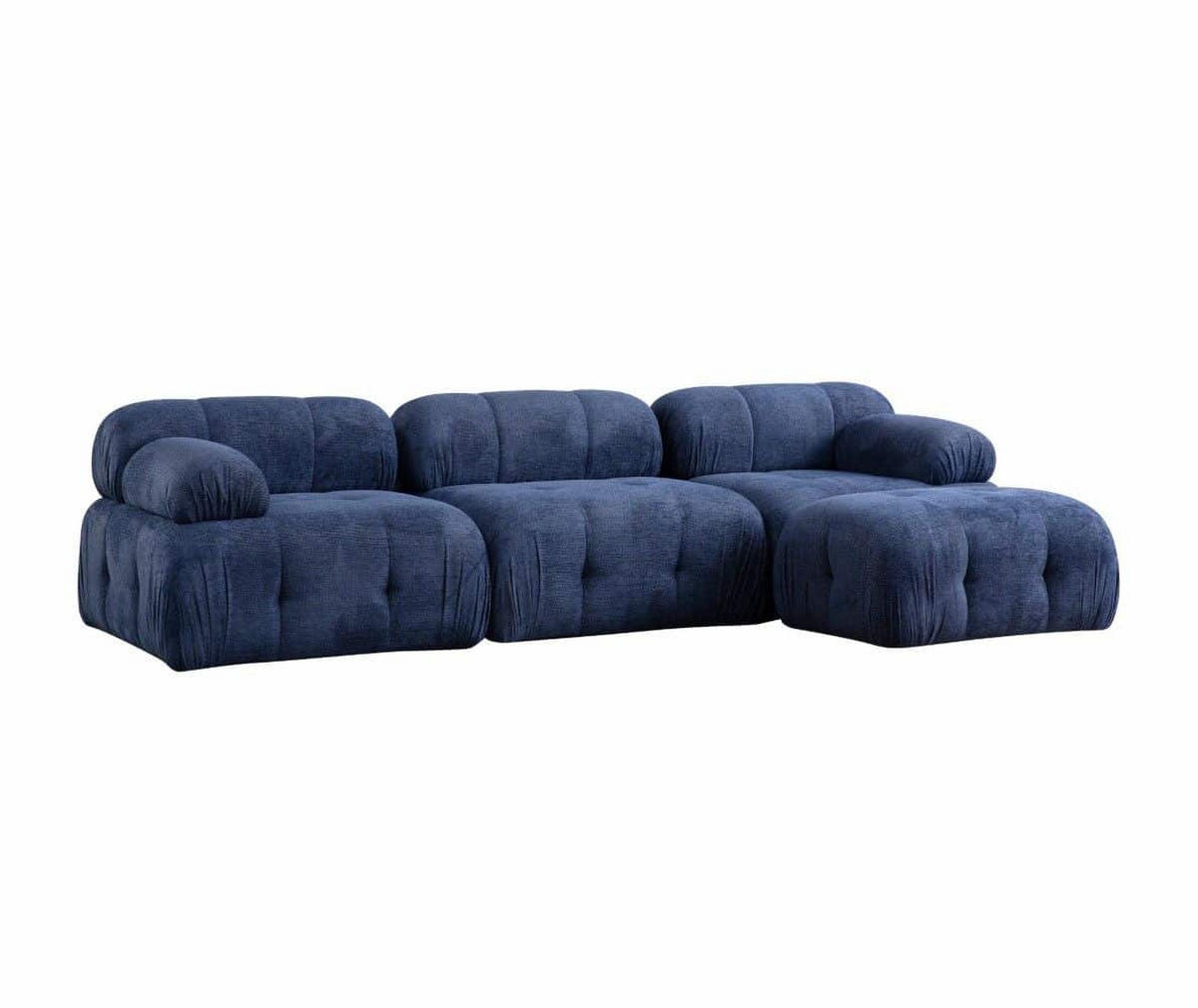 ECKSOFA inklusive Hocker - Blau/Schwarz, Holz/Kunststoff (290/160cm) - myHomelando