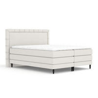 BOXSPRINGBETT Rimini Beige 140/200 cm mit Matratze und Topper - Beige/Schwarz, Holz/Holzwerkstoff (140/200cm) - Maison de Reve