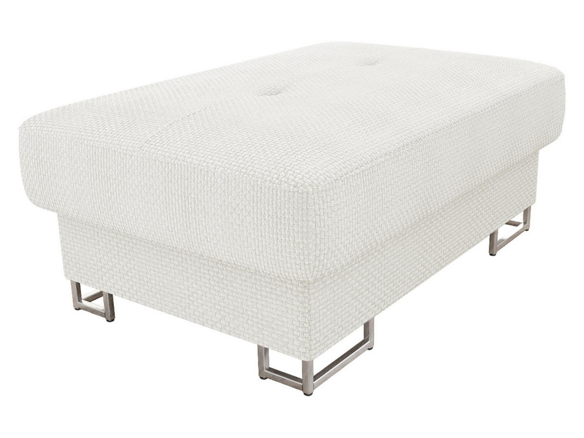 POLSTERHOCKER Cotere - Silberfarben/Creme, Holz/Metall (104/42/67cm) - MIRJAN24