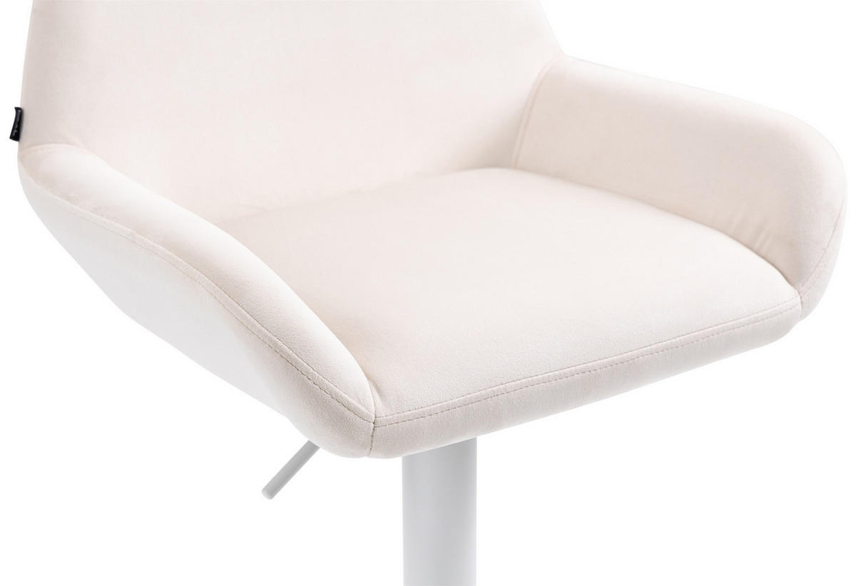 BARHOCKER 2er Set Samt Creme - Creme/Weiß, Textil/Metall (51/89/52cm) - CLP