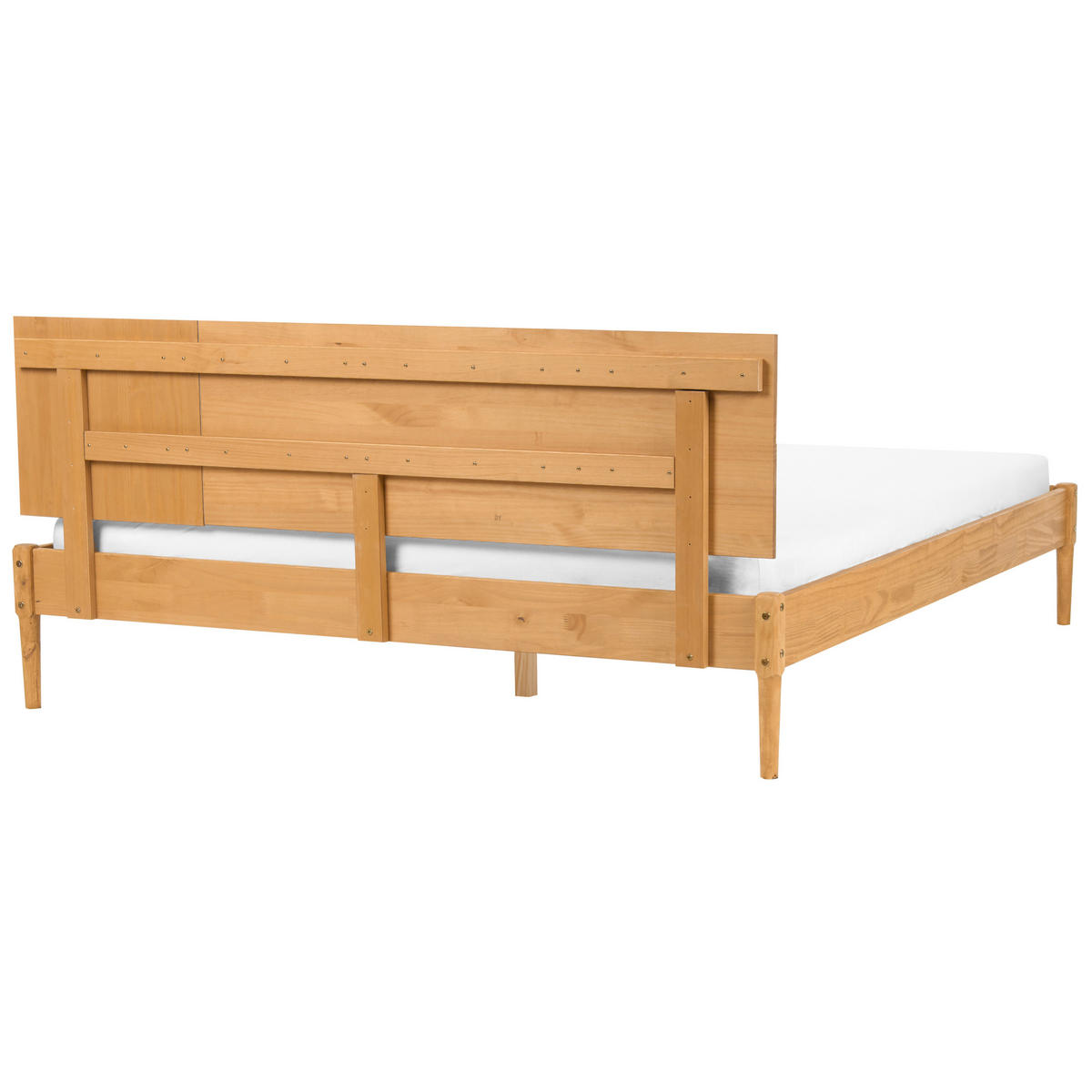 SPALNI KOMPLET borov les 180/200 cm svetlo rjava Flavignac - svetlo rjava/rjava, les (180/200cm) - Beliani