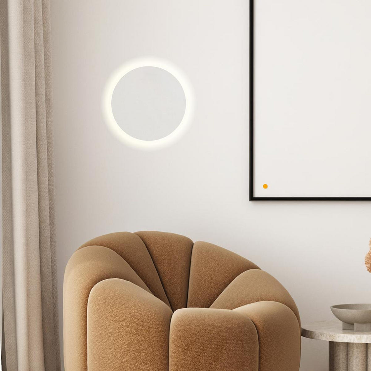 LED-WANDLAMPE Cloud Weiß Ø 30cm - Weiß, Metall (30/4.4/30cm) - s.luce