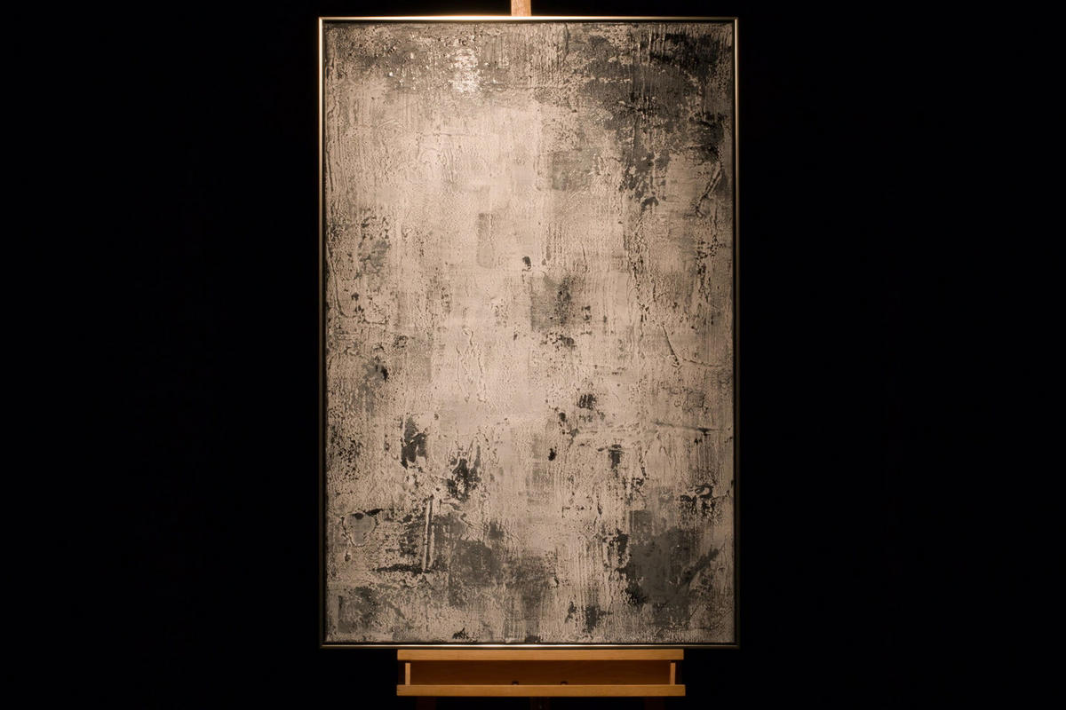 ACRYLBILD HANDGEMALT Grau 83/123 cm - Schwarz/Grau, Textil (83/123cm) - KUNSTLOFT