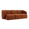 3-SITZER SOFA Samt Stoff Orange - Terracotta/Schwarz, Holzwerkstoff/Kunststoff (244/75/94cm) - Makamii