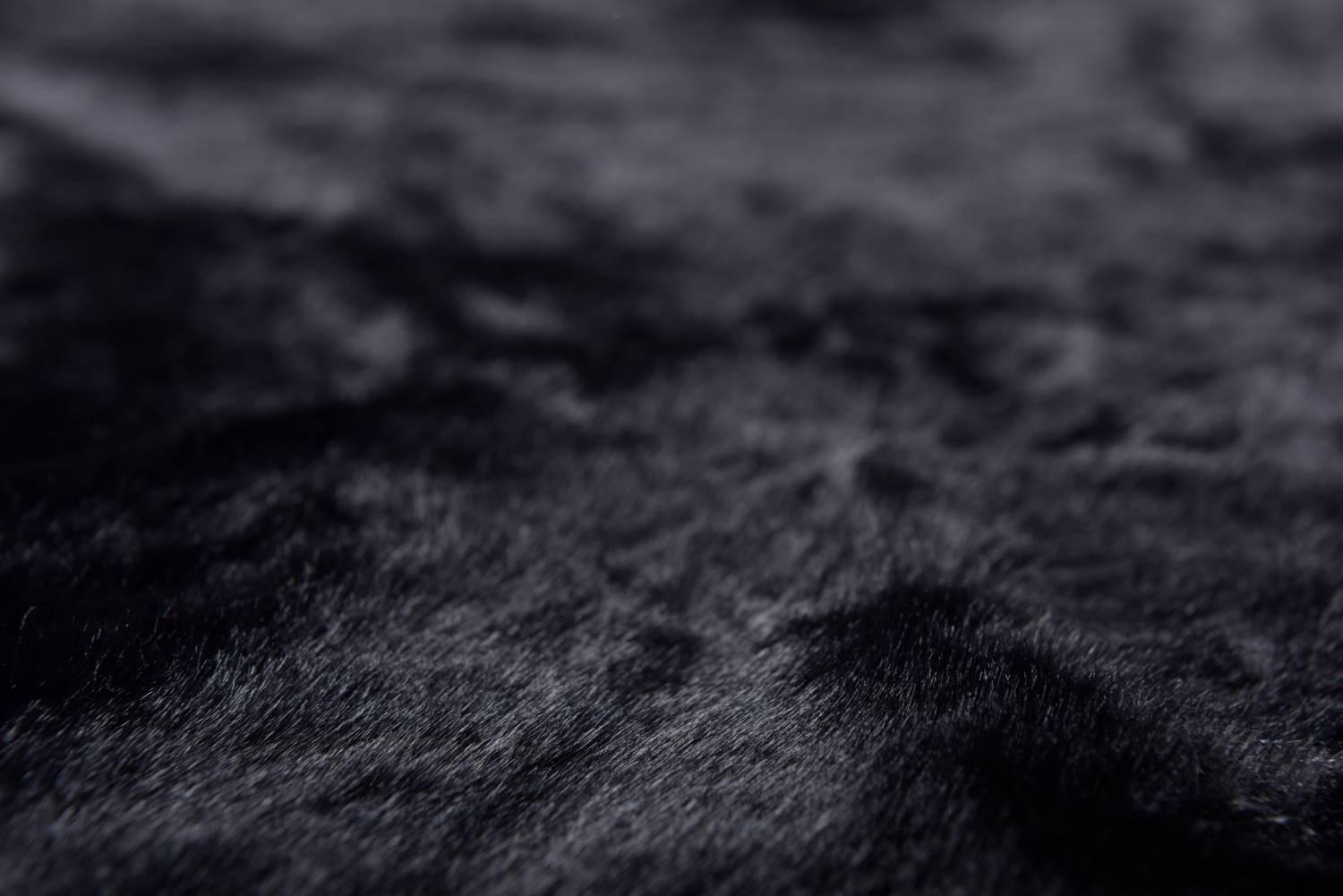 KUNSTFELLTEPPICH Chiara 90x90 cm - Schwarz, Textil (90/90cm) - Gino Falcone