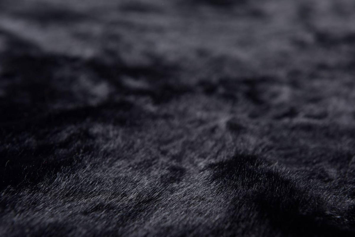 KUNSTFELLTEPPICH Chiara 90x90 cm - Schwarz, Textil (90/90cm) - Gino Falcone