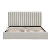BETT mit Bettkasten - 2 Personen - Stoff - Hellgrau - - Hellgrau, Textil (180/200cm) - Vente-Unique