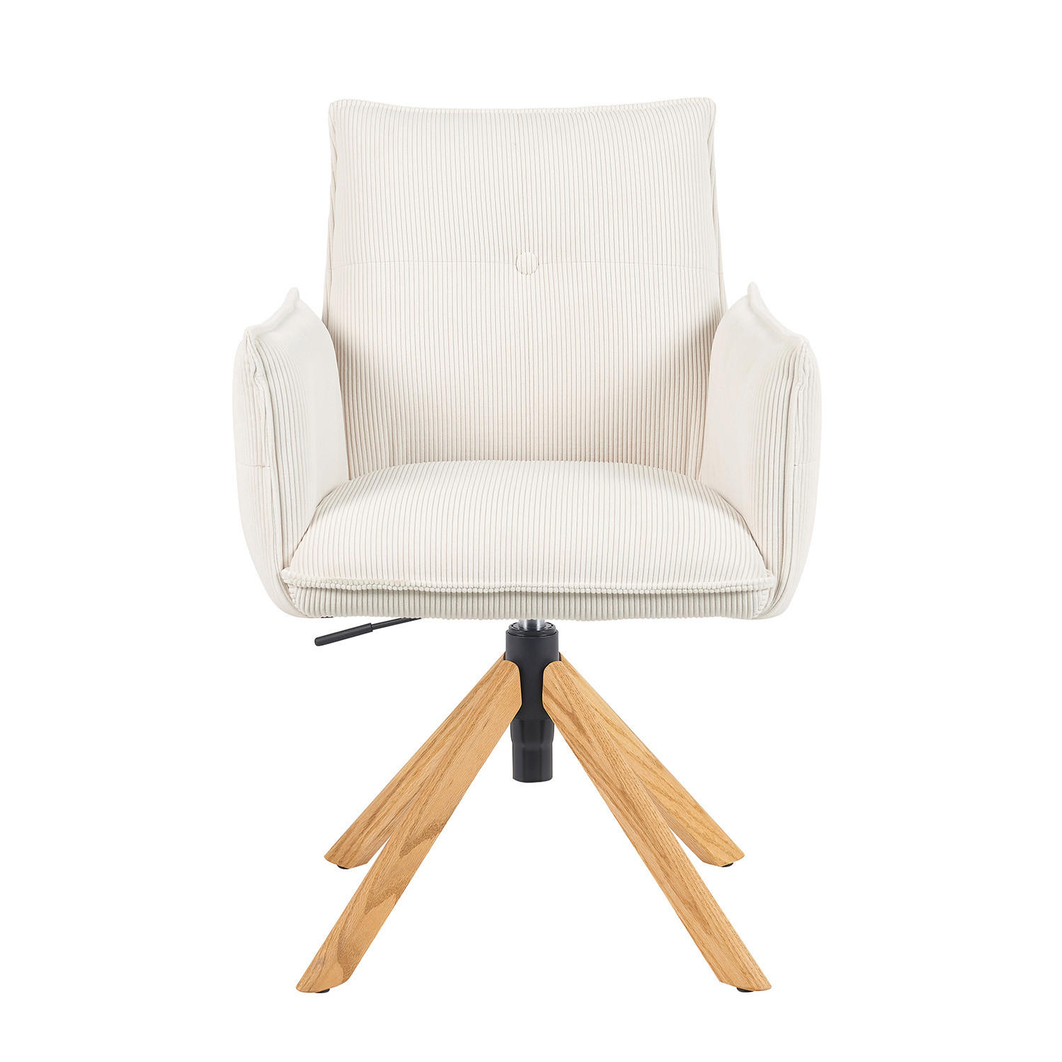 BÜROSTUHL Mika-Leya - Honigeiche/Creme, Eichenholz/Holz (60/89/63cm) - DUBI Möbel
