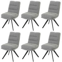 ESSZIMMERSTUHL Grau 6er-Set - Grau, Textil (48/92/68cm) - MCW