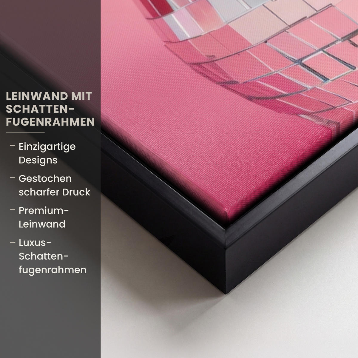 LEINWAND Bilder mit Rahmen - Schleife - Discoball - Kaninchen - 40x60 - Pink, Textil (40/60cm) - MuchoWow