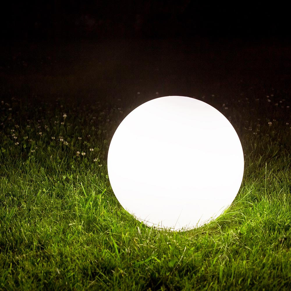 AUSSEN-KUGELLAMPE Globe Ø 50cm - Weiß, Kunststoff (50/50/50cm) - s.luce
