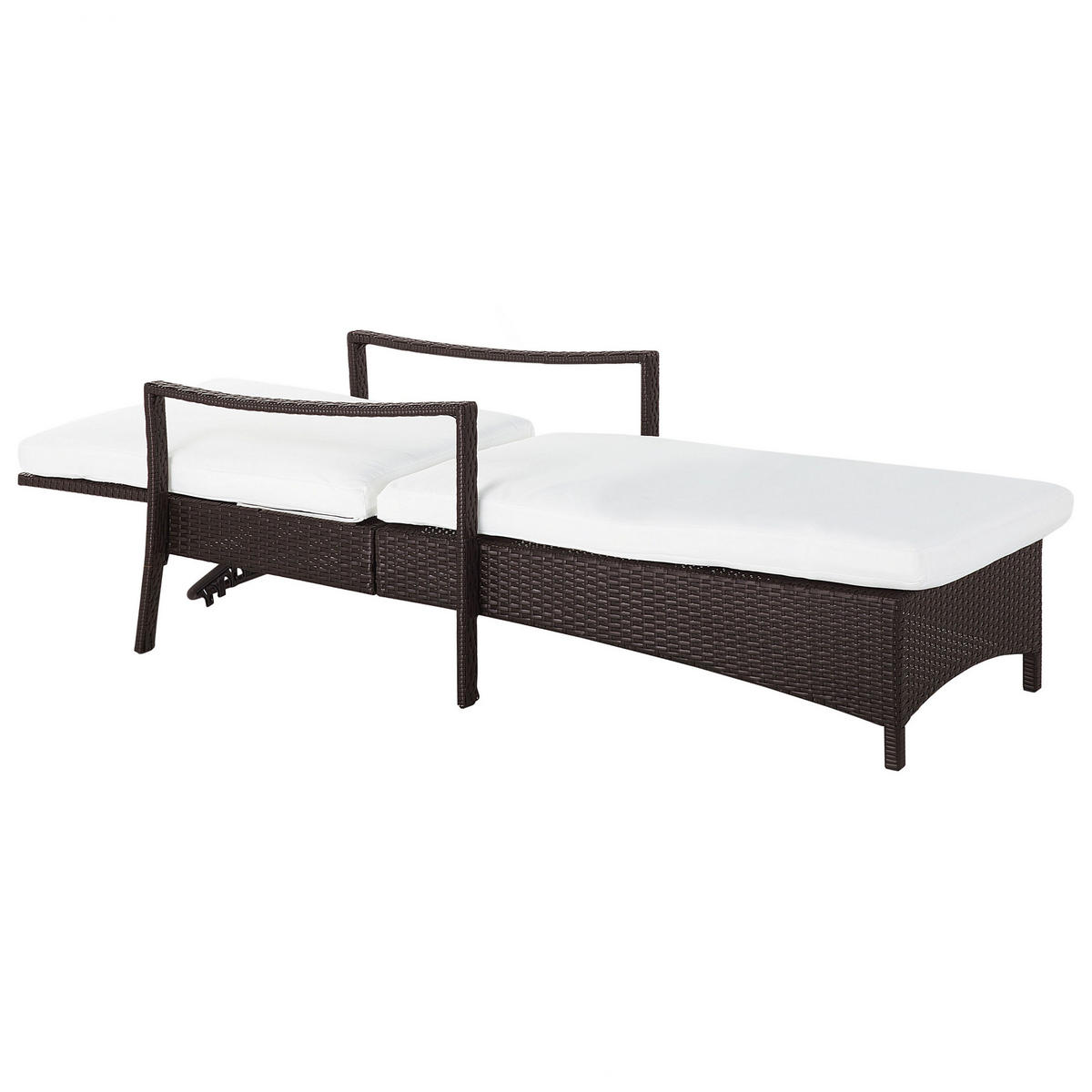 GARTENLIEGE braun Vasto - Braun, Kunststoff (63/96/158cm) - Beliani