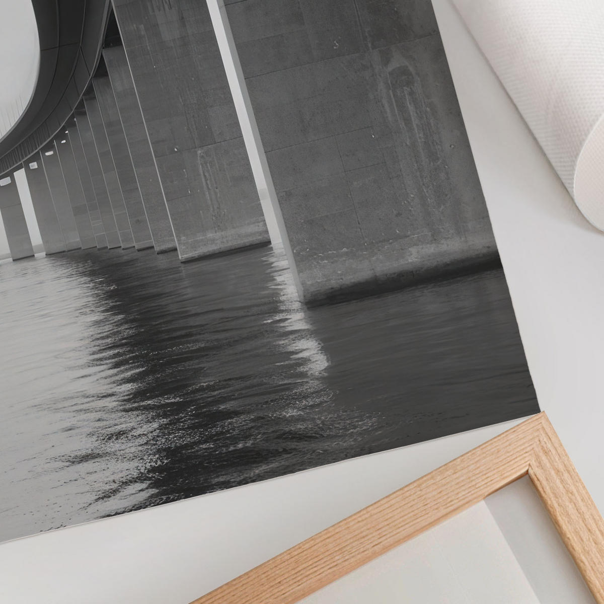 POSTER - 42x59 cm - Sample - Brücke und Wasser - Grau, Textil (42/59/0.1cm) - TULUP