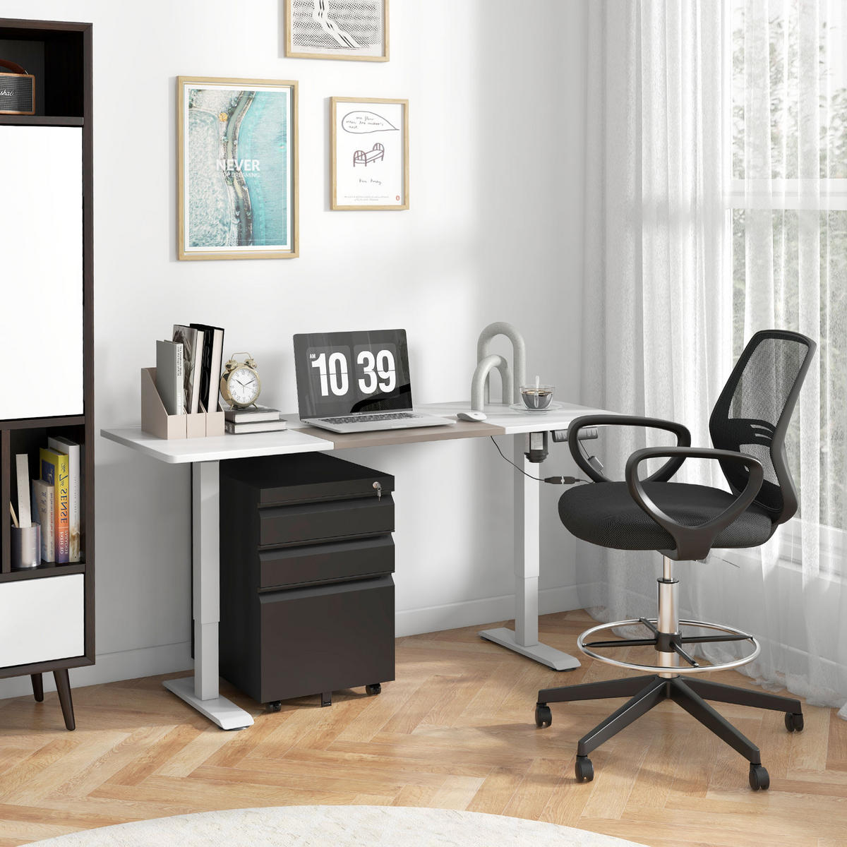 ROLLCONTAINER DE-09967 Schwarz - Schwarz, Metall (48/60/39cm) - ComfortXL