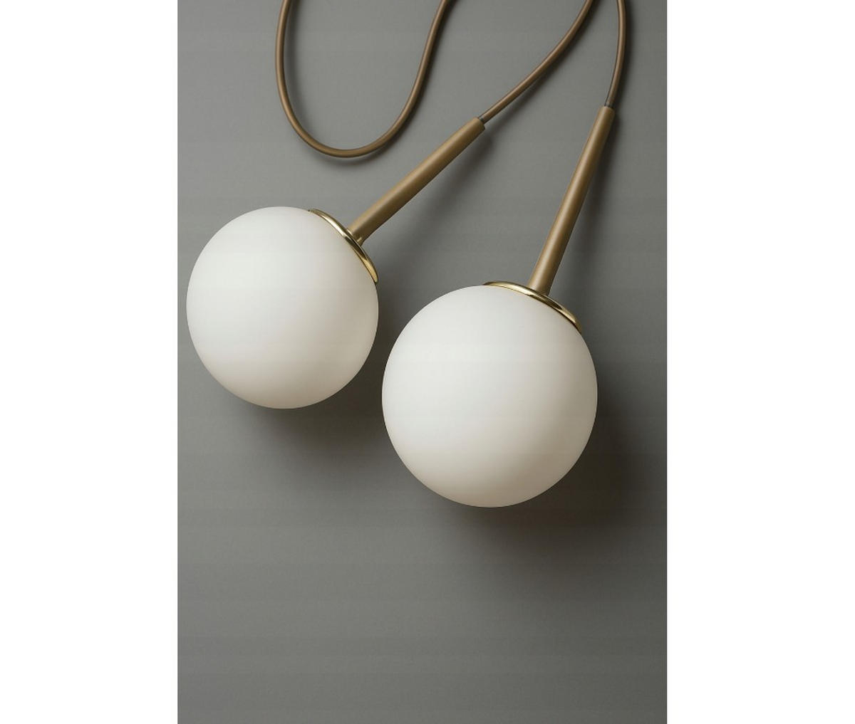 PENDELLEUCHTE ECRU II - Beige/Goldfarben, Glas/Metall (32/14/100cm) - kiki design