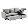ECKSCHLAFSOFA Leinen mit Stauraum und wechselbarer Chaiselongue Grau 219,5/142,5/83 cm - Grau, Textil (83/142.5cm) - Redom