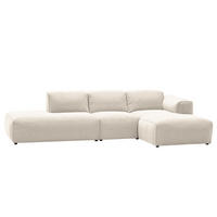 ECKSOFA mit Chaiselongue - Beige/Schwarz, Kunststoff/Textil (290/173cm) - home24