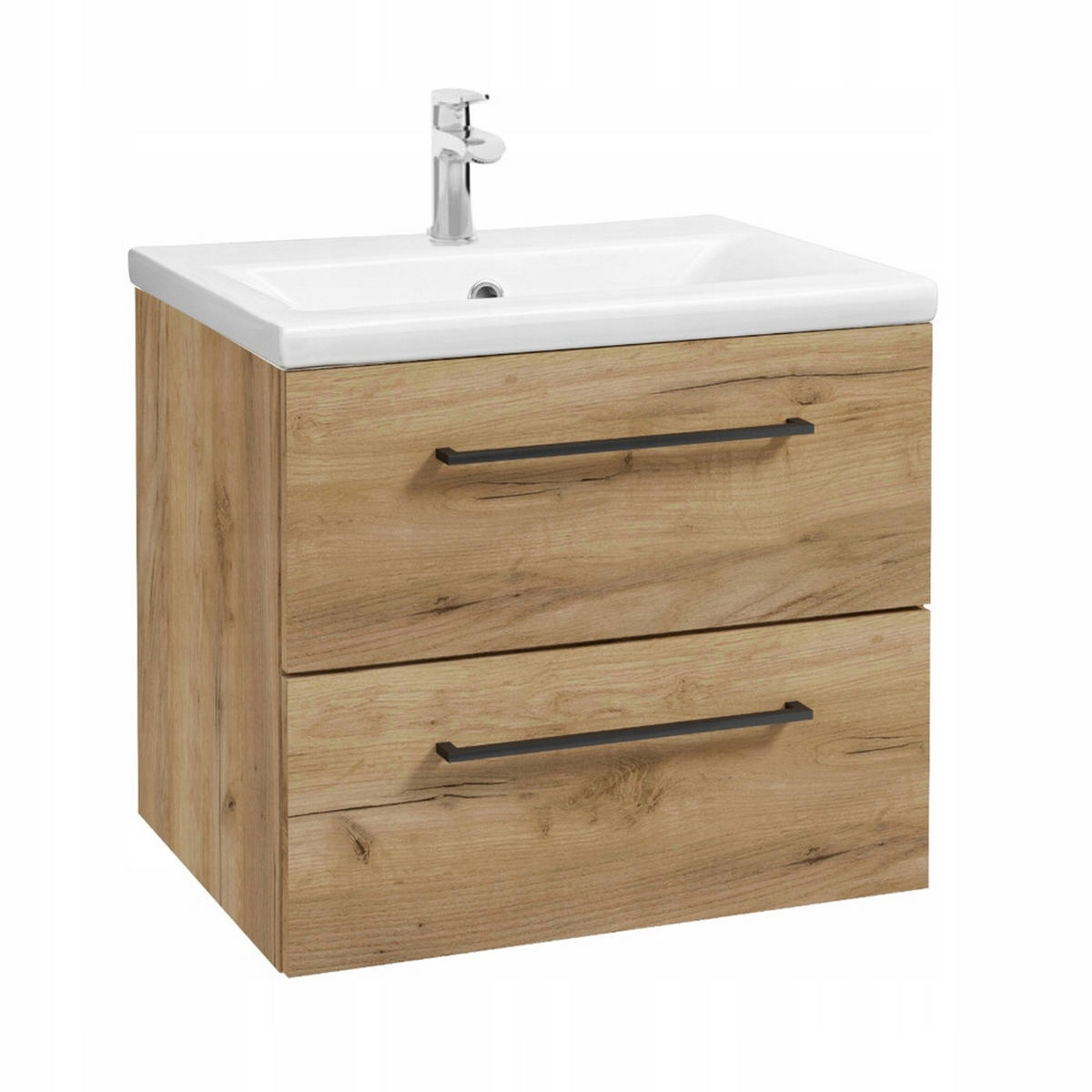 WASCHTISCHKOMBI 50cm mit Waschbecken + Armatur Eichenfarbe - Eichefarben, Holzwerkstoff (50/50/39cm) - Stamar