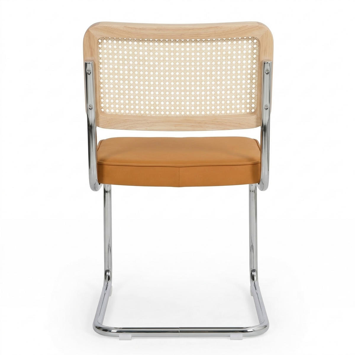 JÍDELNÍ ŽIDLE pérové (sada 2 ks), látka a ratan, chromovaná podnož - pomerančová, textil (53/84.6/46.4cm) - Urban Meuble