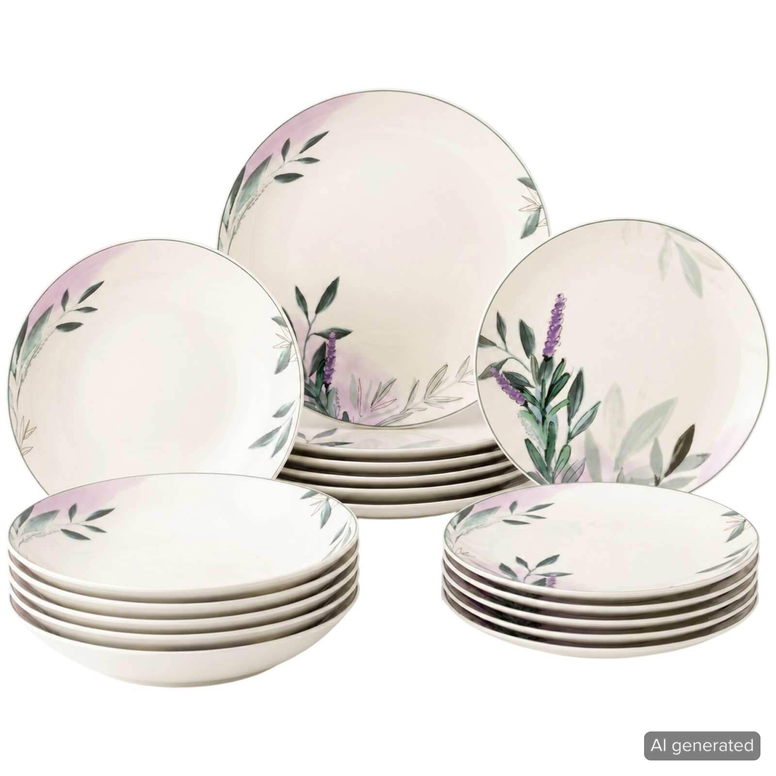 TELLER-SET Savona Provence bunt-beige 18er Set - Beige/Multicolor, Keramik (2/2/2cm) - Seltmann Weiden