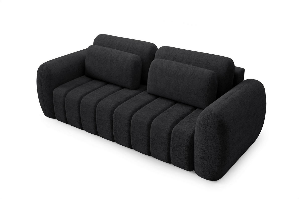 SCHLAFSOFA Caria - Schwarz, Holzwerkstoff/Textil (266/95/110cm) - Fun Möbel