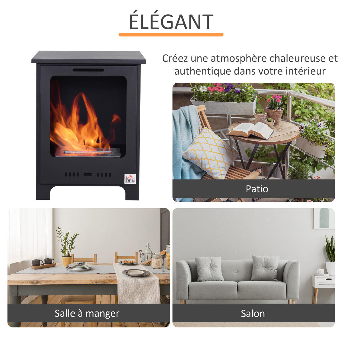 ETHANOLKAMIN DE-17000 Retro 0,9 L Brenner Schwarz - Schwarz, Metall (40/50/30cm) - ComfortXL