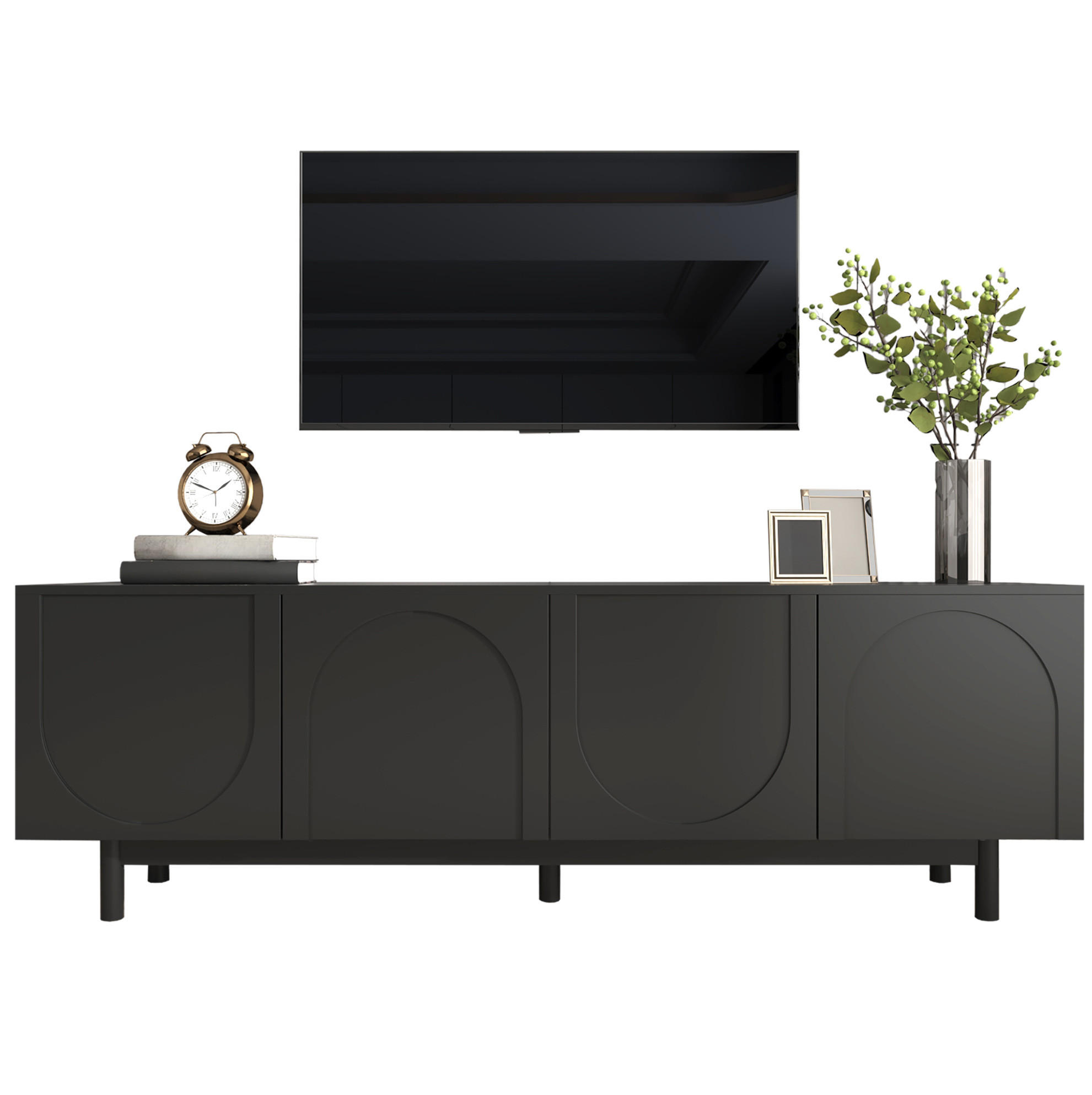Ivmeu Tv-Lowboard Schwarz 175x56x38 cm